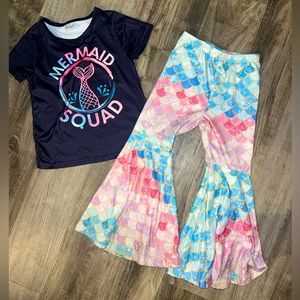 4/5T toddler mermaid flared pants with shirt boutique set